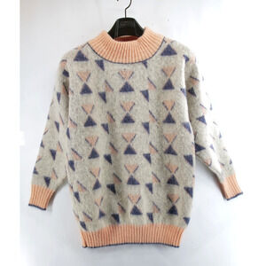 Alafoss Icewool Sweater Pure New Wool Size Medium Vintage Iceland Diamond